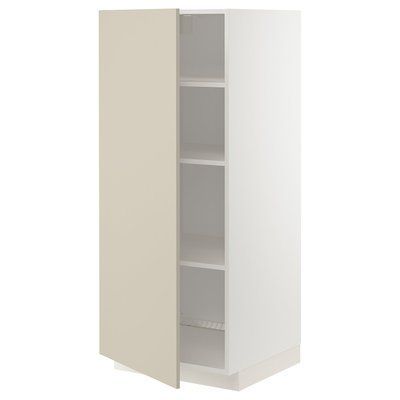 METOD Висока шафа/полиці, білий/Хавсторп бежевий, 60x60x140 см 294.676.58 фото