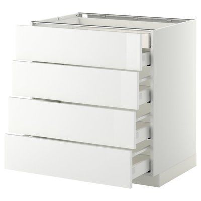 METOD/MAXIMERA Sz stj 4fr/2n/3śr sz, білий/Ringhult білий, 80x60 см 199.116.93 фото
