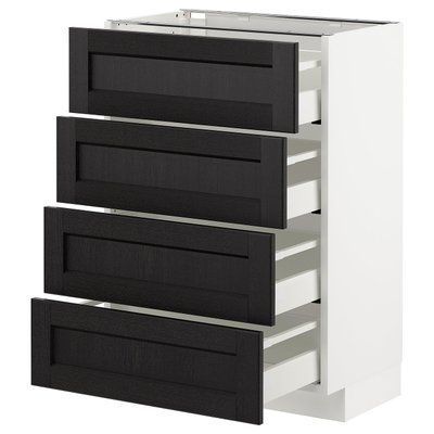 METOD/MAXIMERA Sz stj 4fr/4sz, білий/Lerhyttan фарбований чорний, 60x37 см 392.568.01 фото