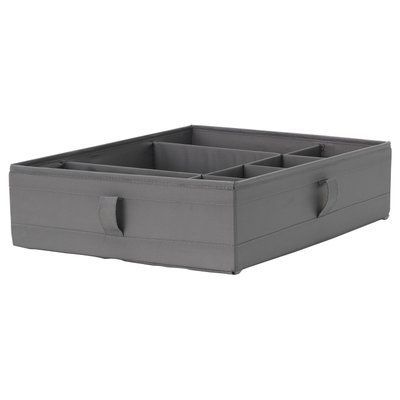 SKUBB Коробка з відділеннями, темно-сіра, 44х34х11 см 504.000.05 фото