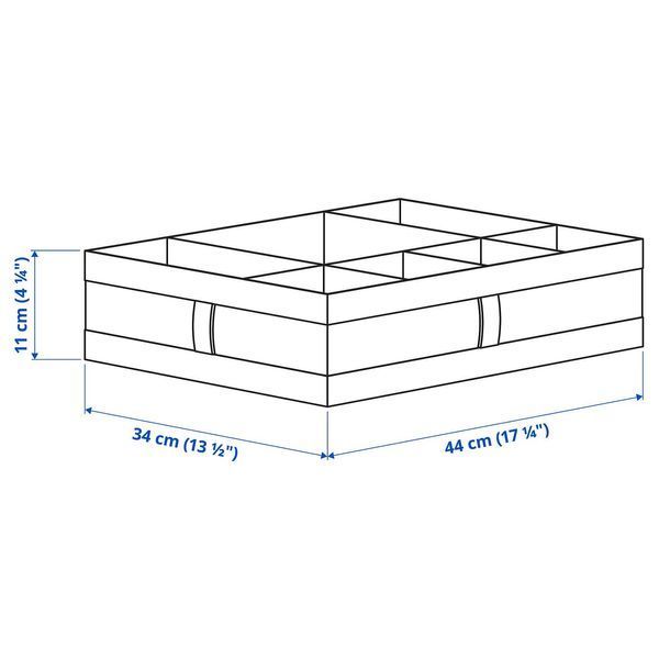 SKUBB Коробка з відділеннями, темно-сіра, 44х34х11 см 504.000.05 фото