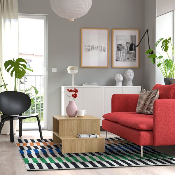 VANDPLATS Килим з коротким ворсом - різнокольоровий/смугастий 170x240 см 406.009.34 фото