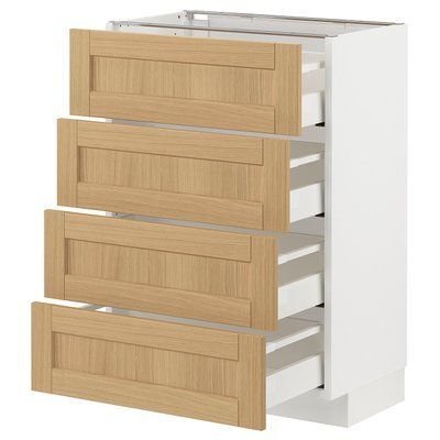 METOD/MAXIMERA Sza st 4fr/4sz, білий/дуб Forsbacka, 60x37 см 795.092.03 фото