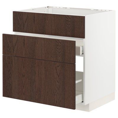 METOD/MAXIMERA Sz stj zl+3fr/2sz, білий/Sinarp коричневий, 80x60 см 994.044.36 фото