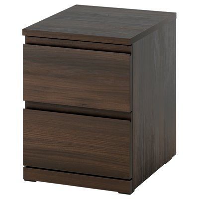 STORKLINTA Комод, 2 шухляди, темно-коричневий імітація дуба, 40x50x53 см 606.314.11 фото