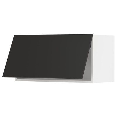 METOD Навісна шафа, білий/Nickebo матовий антрацит, 80x40 см 494.991.54 фото