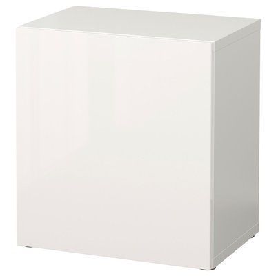 BEST&Aring; Шафа з дверцятами, білий/Selsviken глянцевий/білий, 60x42x64 см 790.469.05 фото