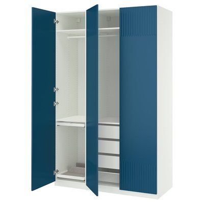 PAX/FYRUDDEN Гардероб комбінований - Білий/Синій 150x60x236 см 495.816.53 фото