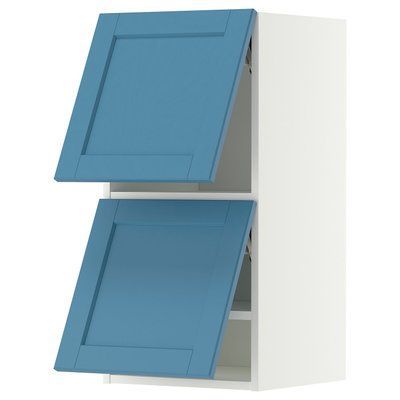 METOD Навісна шафа, 2 дверцята, білий/Лерхюттан синій, 40x80 см 496.007.22 фото