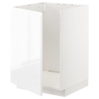 METOD Тумба під раковину, білий/Voxtorp глянець/білий, 60x60 см 694.634.65 фото