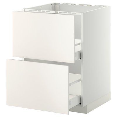METOD/MAXIMERA Стіл приставний, д+2/2 сторони, білий/Veddinge білий, 60x60 см 399.202.05 фото