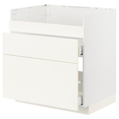 METOD/MAXIMERA Тумба під раковину HAVSEN/3 шт./2 шт., білий/Vallstena білий, 80x60 см 695.071.48 фото
