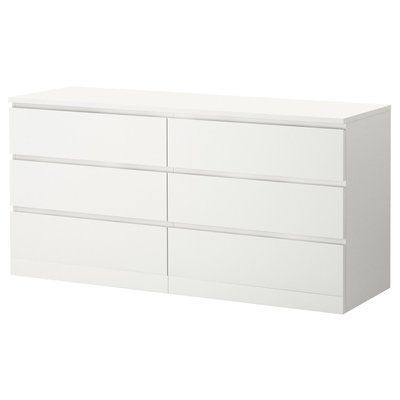 MALM Комод, 6 ящиків, білий, 160х78 см 604.035.84 фото