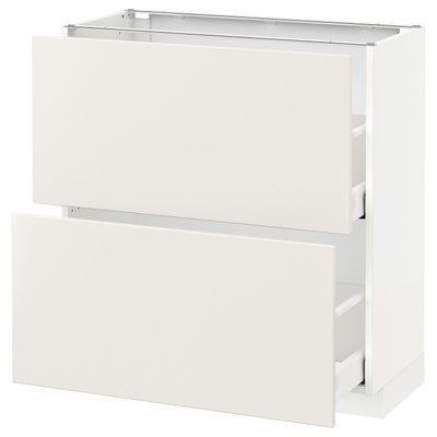 METOD/MAXIMERA Шафа/2 шухляди/, білий/Veddinge білий, 80х37 см 390.514.99 фото